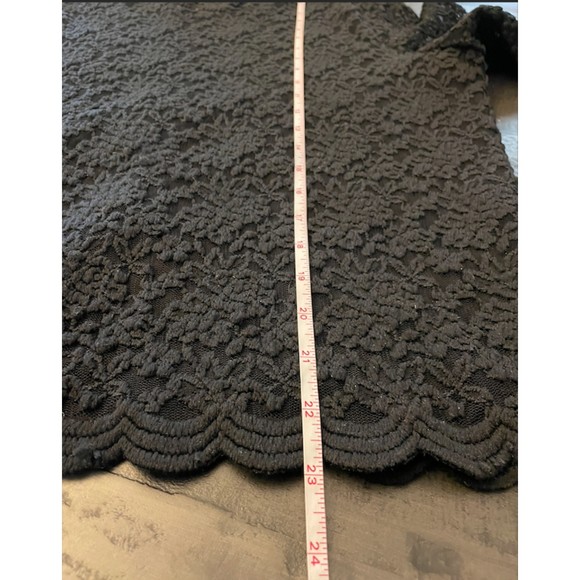 Coldwater Creek High Neck Lace Long Sleeve Scalloped Top - Sz M - Picture 11 of 14